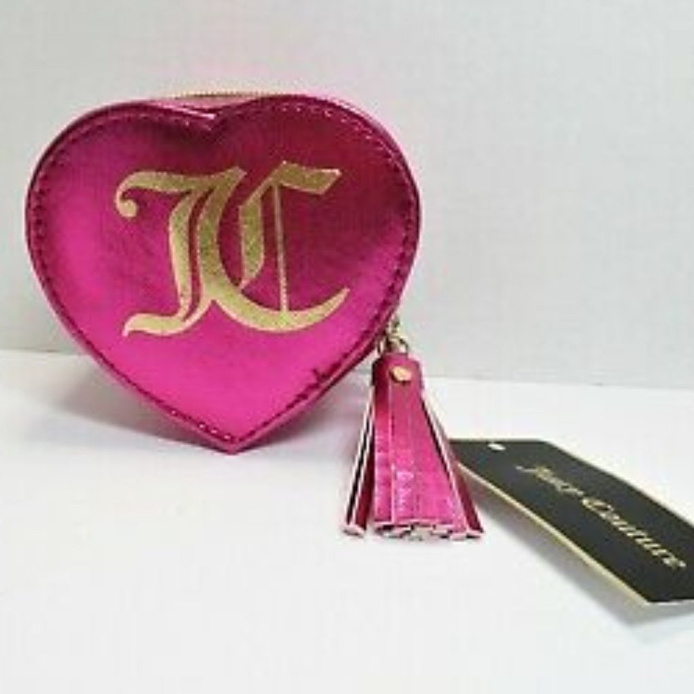 New JUICY COUTURE Metallic Pink Heart Jewelry Box